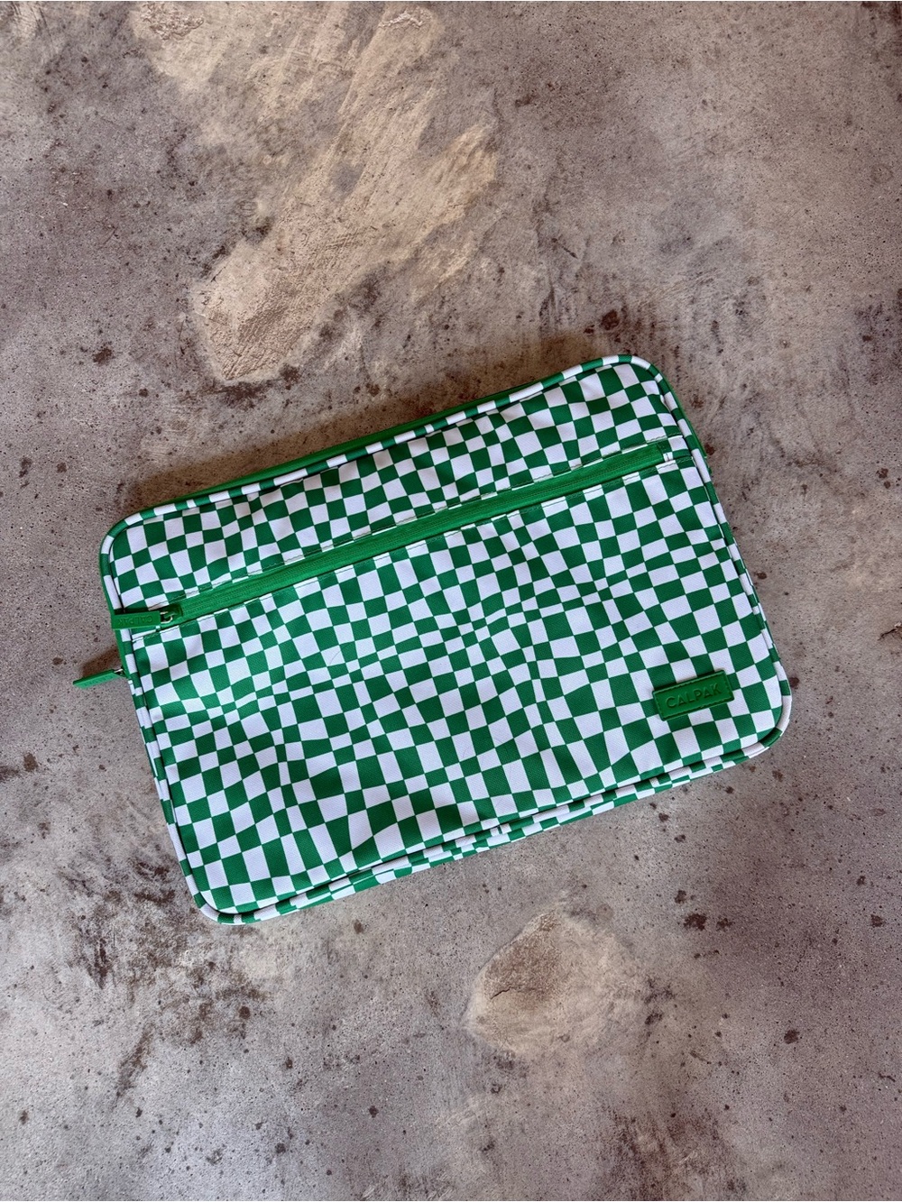 Calpak checkered laptop case